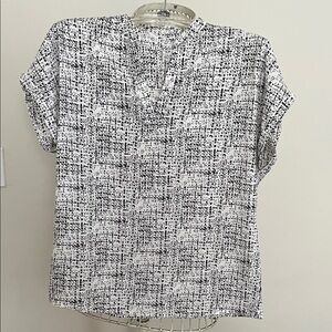 SHEIN Monochrome Abstract Blouse